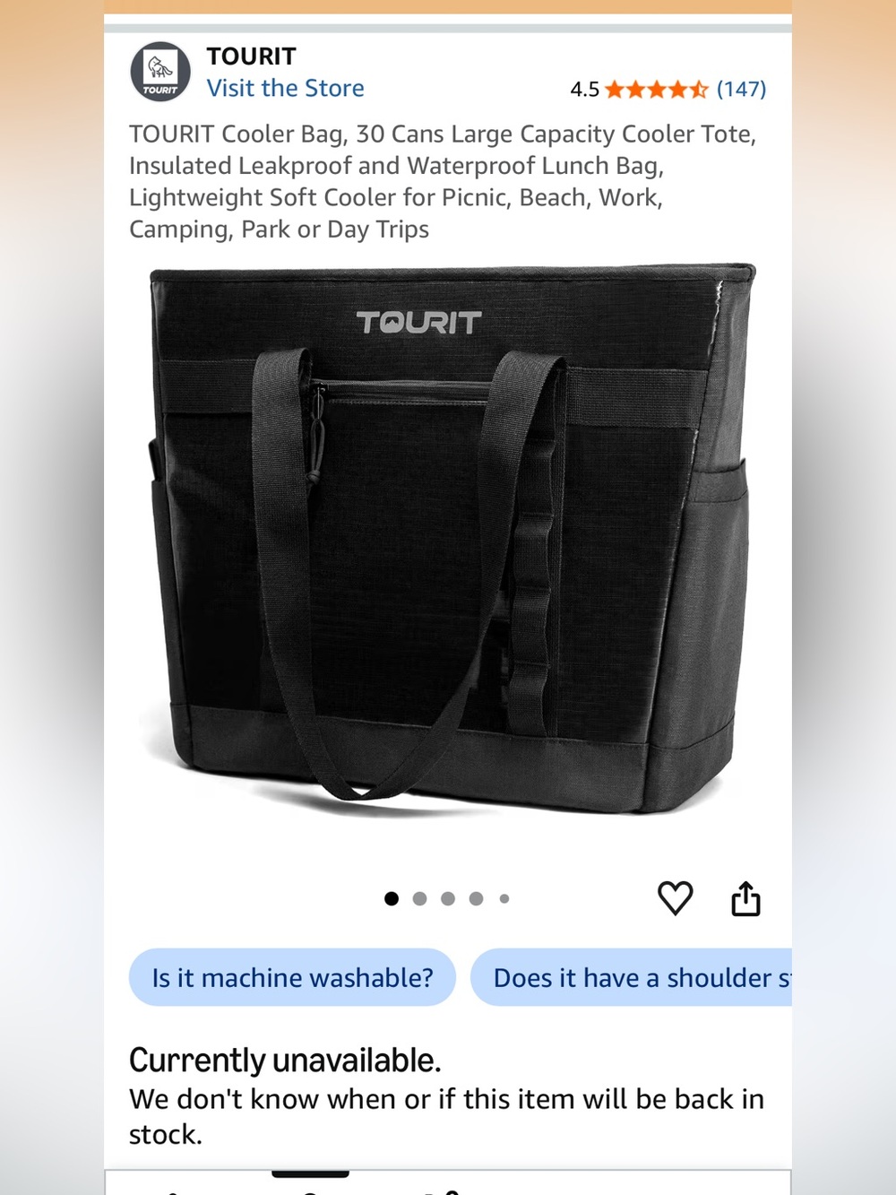 Tourit Insulated Cooler Tote Bag